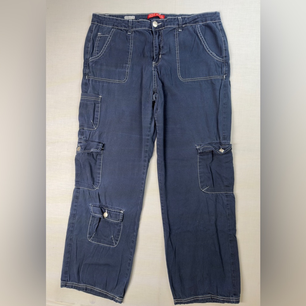 Vintage Y2K Hot Kiss Women’s Dark Blue Cargo Pants Women’s Size 15